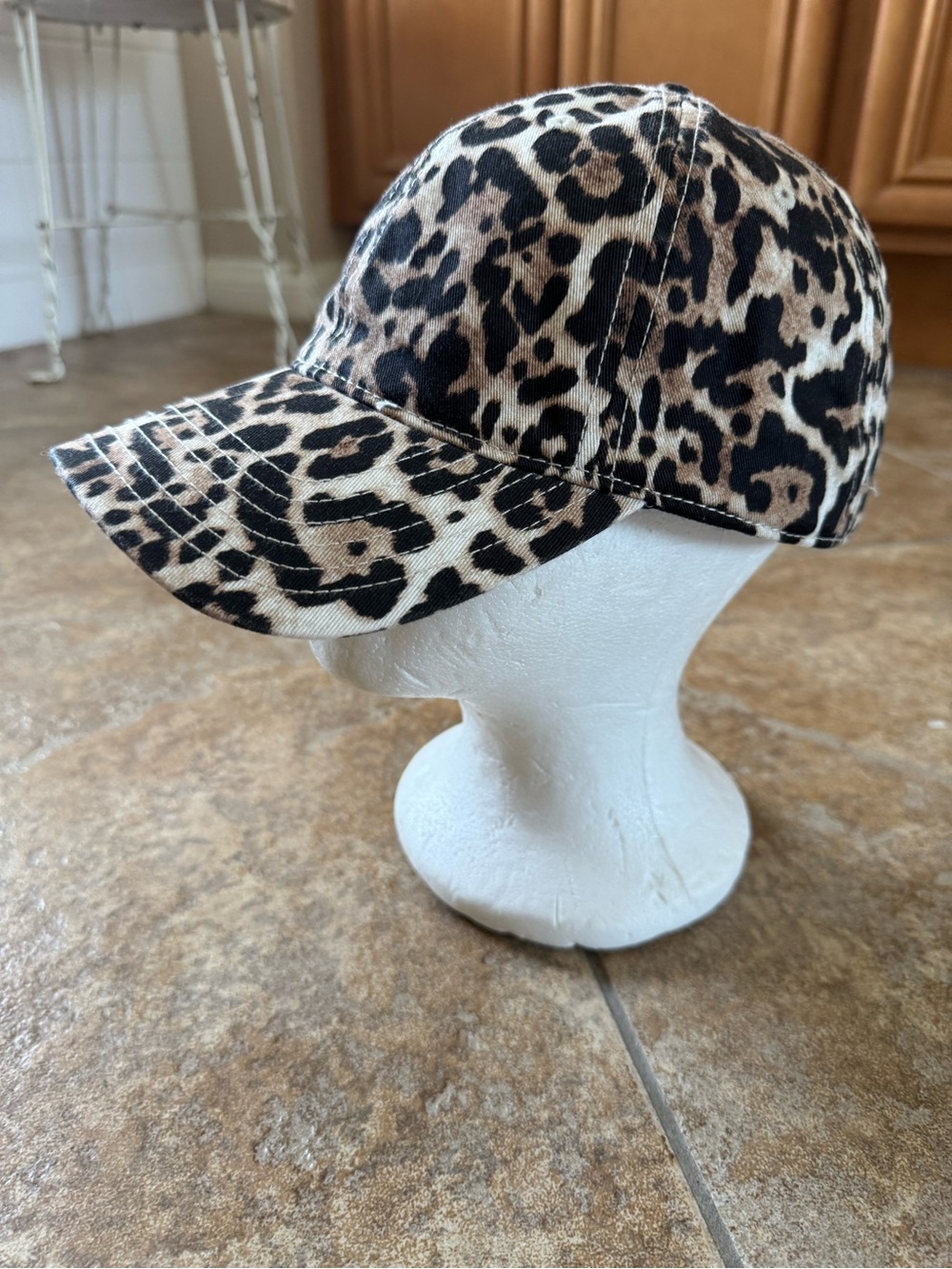 Leopard Print Baseball Cap - Brown/Black